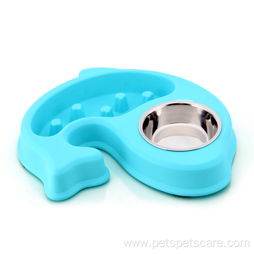 environmental plastic fish stainless steel dog bowl
